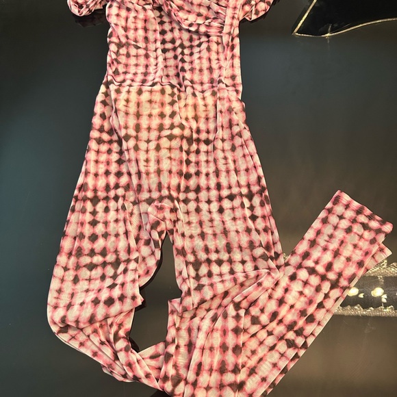 Chic Couture Pink Gingham Halter Jumpsuit - Picture 4 of 7